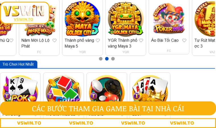 Các bước tham gia game bài tại nhà cái