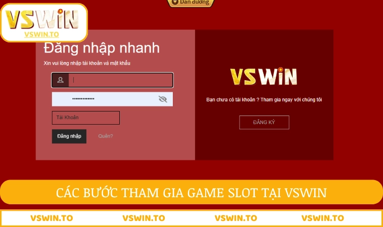 Các bước tham gia game slot tại VSWIN