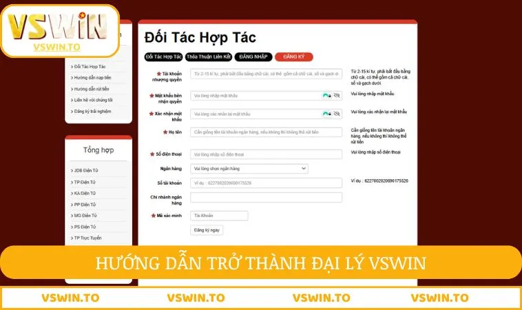 Hướng dẫn bạn trở thành đại lý VSWIN